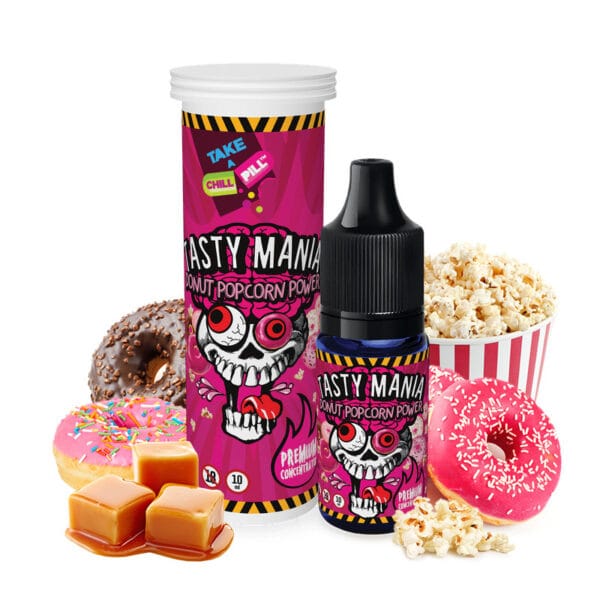 Chill Pill Tasty Mania Donut Popcorn Power 10ml makutiiviste